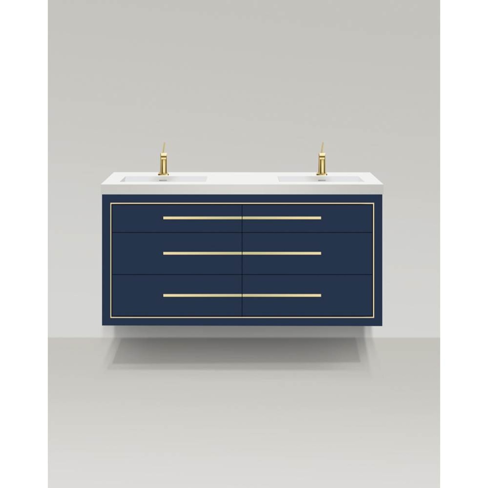 Villa 60D'' Wall hung  Vanity Cabinet in Sapphire/HW: Polished Chrome(PC)