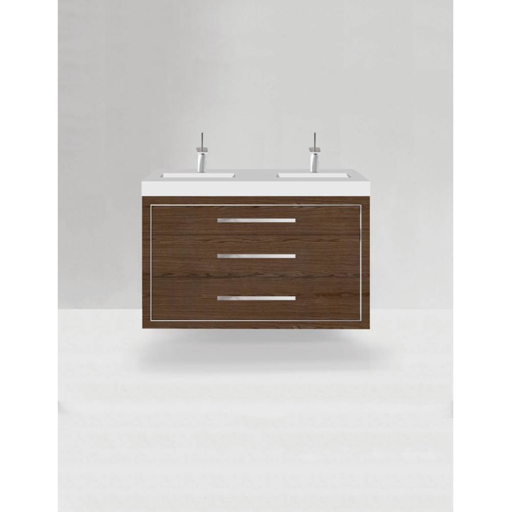 Villa 48D'' Wall hung  Vanity Cabinet in Brandy/HW: Polished Chrome(PC)