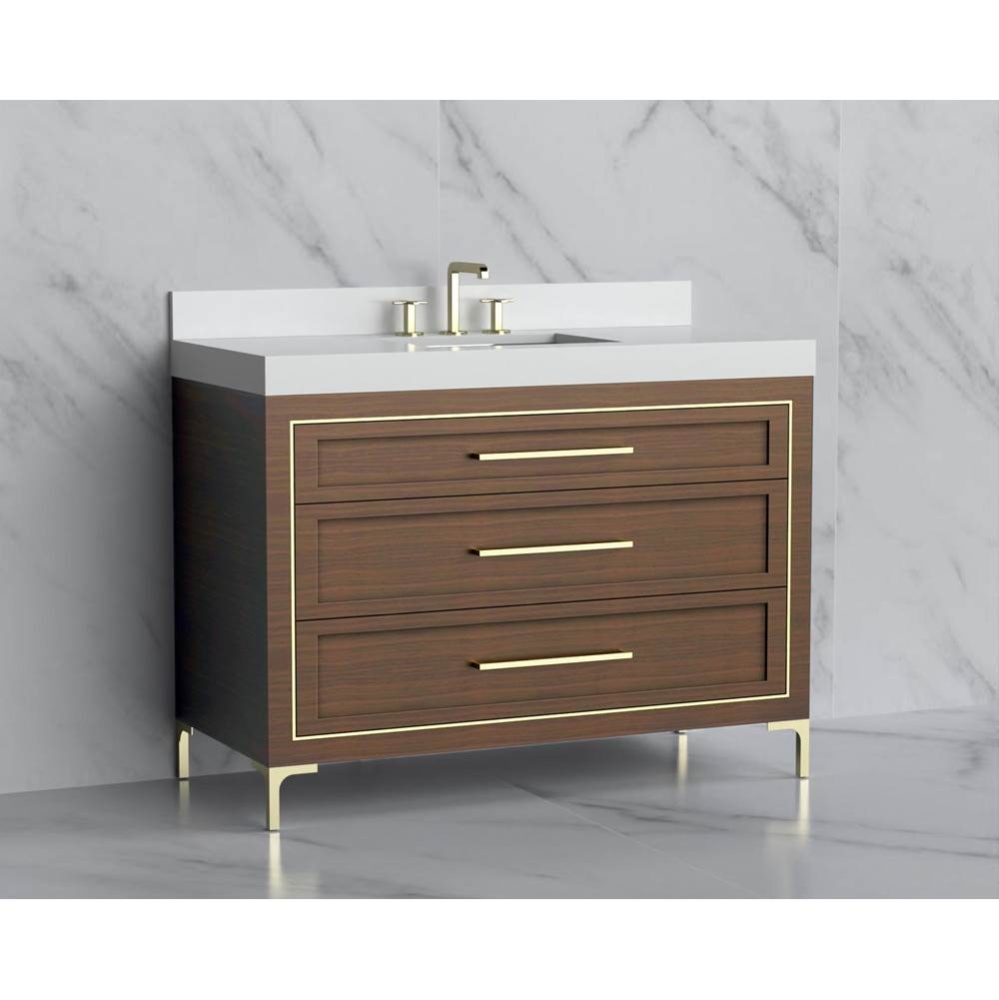 Vision 48C'' Free standing Vanity Cabinet in Brandy/HW: Handles/Feet Polished Chrome(PC)