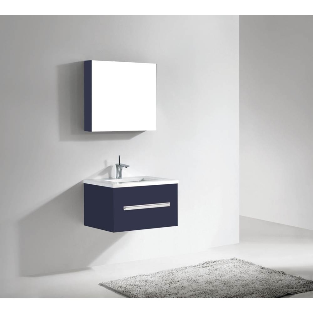 Vogue 30'' Wall Hung Vanity Cabinet Sapphire/HW: Polished Chrome(PC)