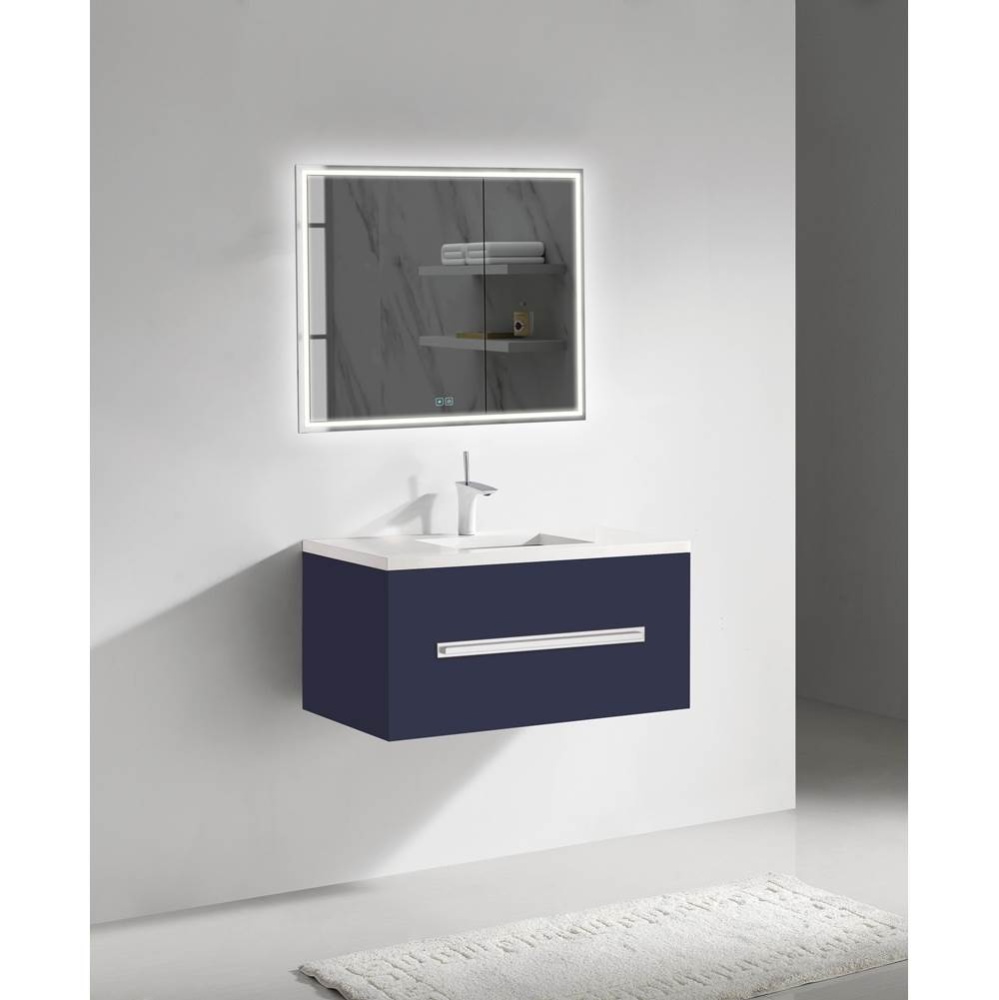 Vogue 36'' Wall Hung Vanity Cabinet Sapphire/HW: Brushed Nickel(BN)