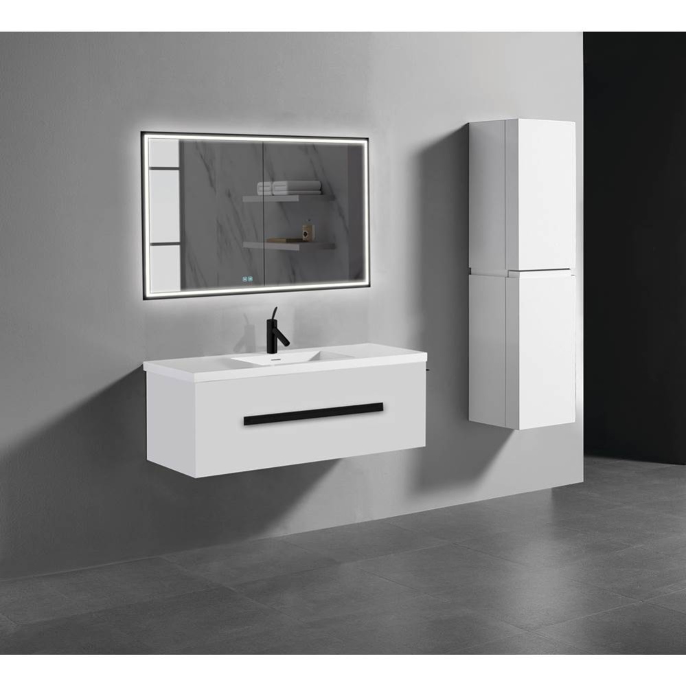 Vogue 48C'' Wall Hung Vanity Cabinet White/HW: Polished Chrome(PC)