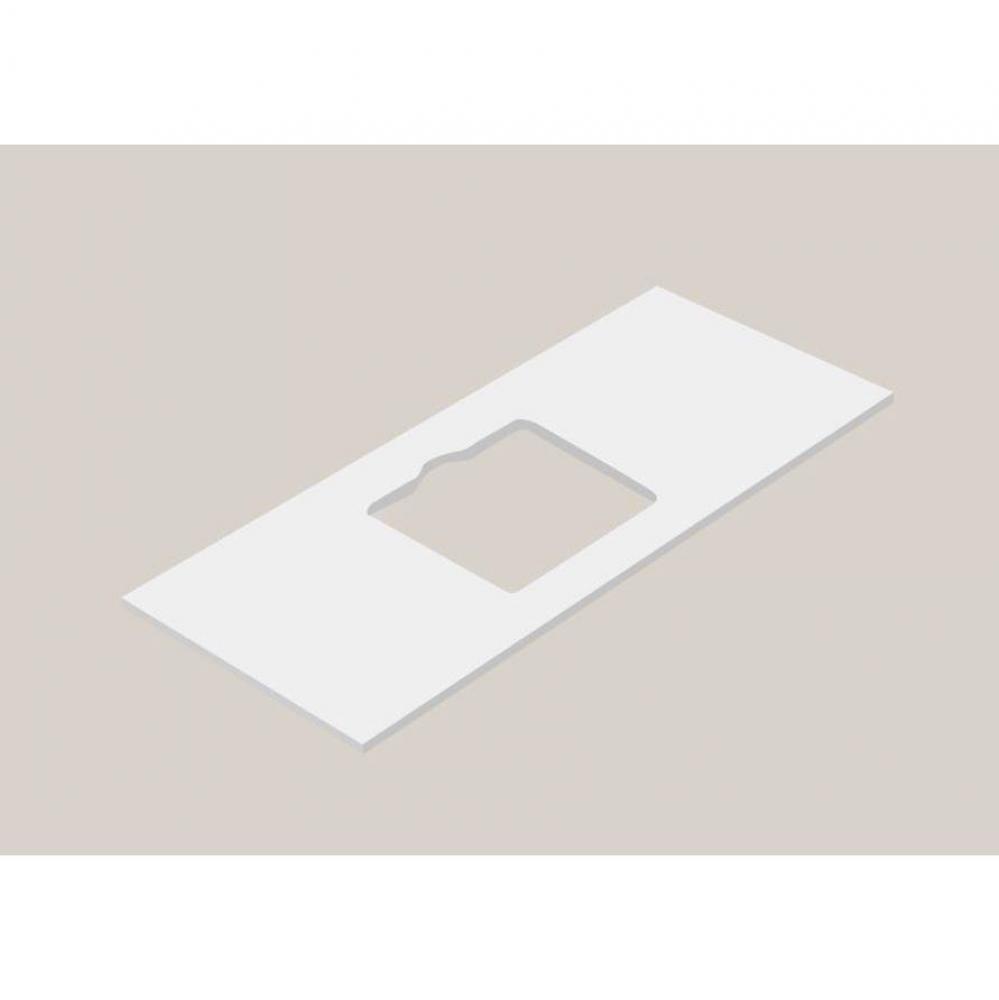 Urban-22 60''W Solid Surface , Slab With Cut-Out. Glossy White, 1-Hole, 60''X