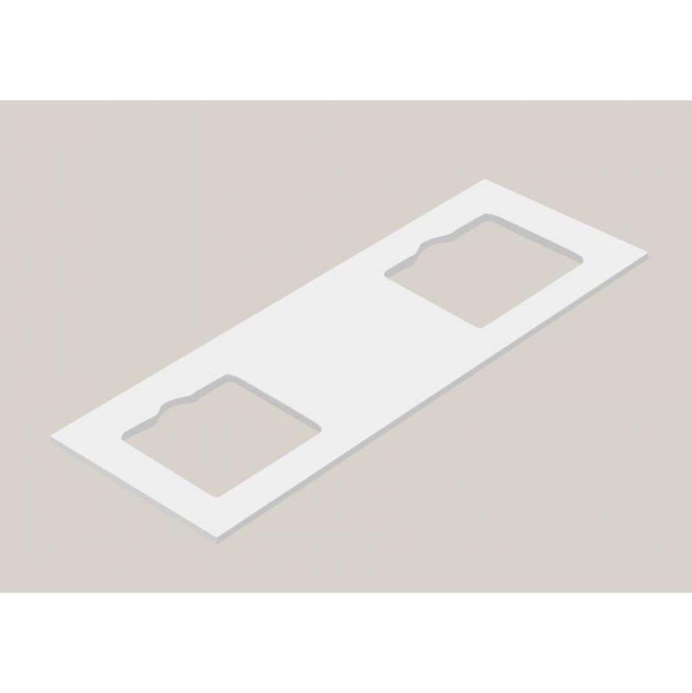 Urban-22 72''W Solid Surface , Slab With Cut-Out. Matte White, 2-Holes, 72''X