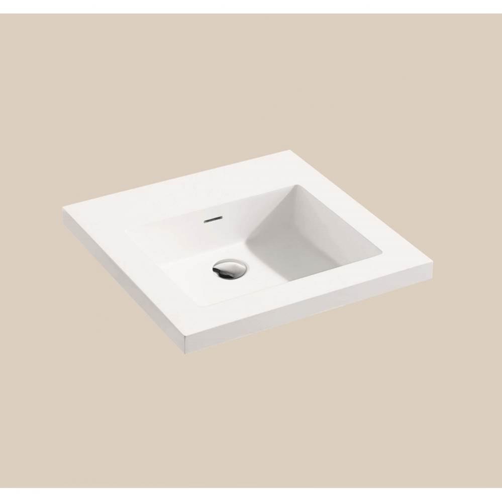 Madeli X-Stone Top/Basin, 24'' x 18'' x 1-1/2'', Glossy White, No Fa