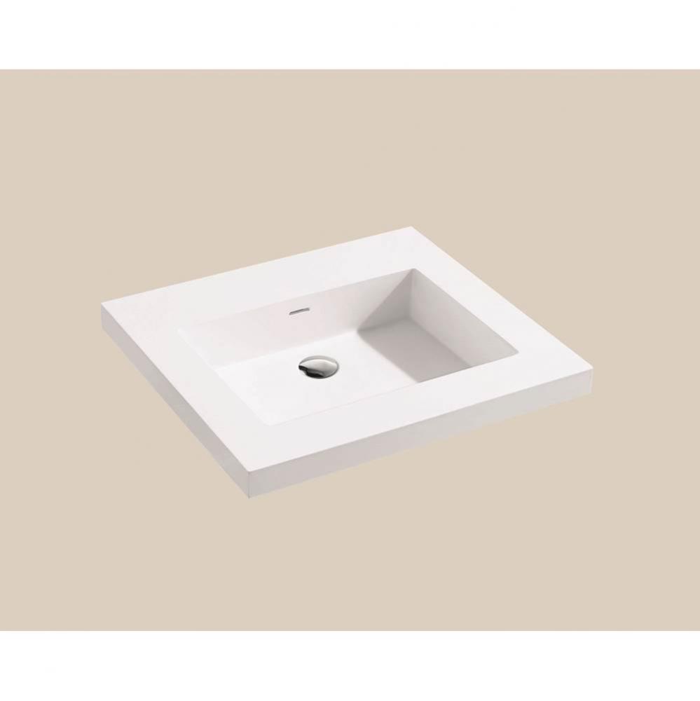 Madeli X-Stone Top/Basin, 24'' x 22'' x 2'', Glossy White, No Faucet