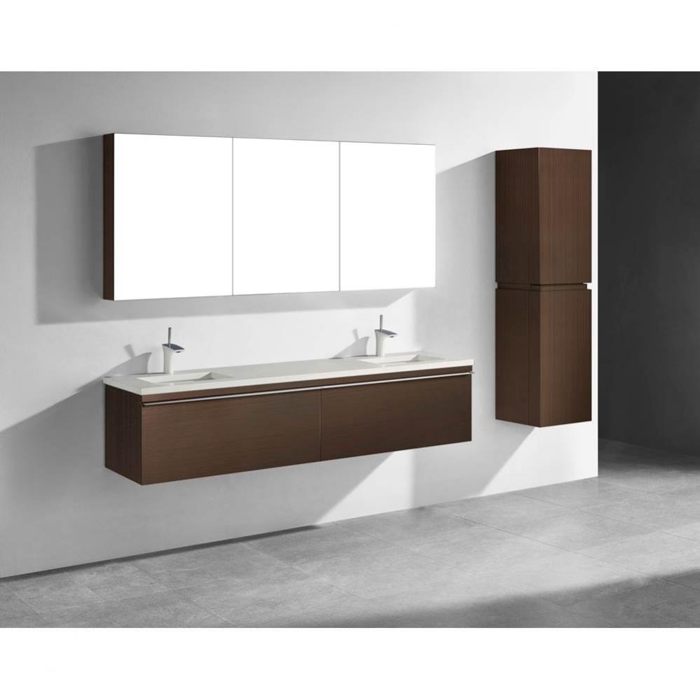 Madeli Venasca 72D'' Wall Hung Cabinet in Walnut/HW: Polished Chrome(PC)