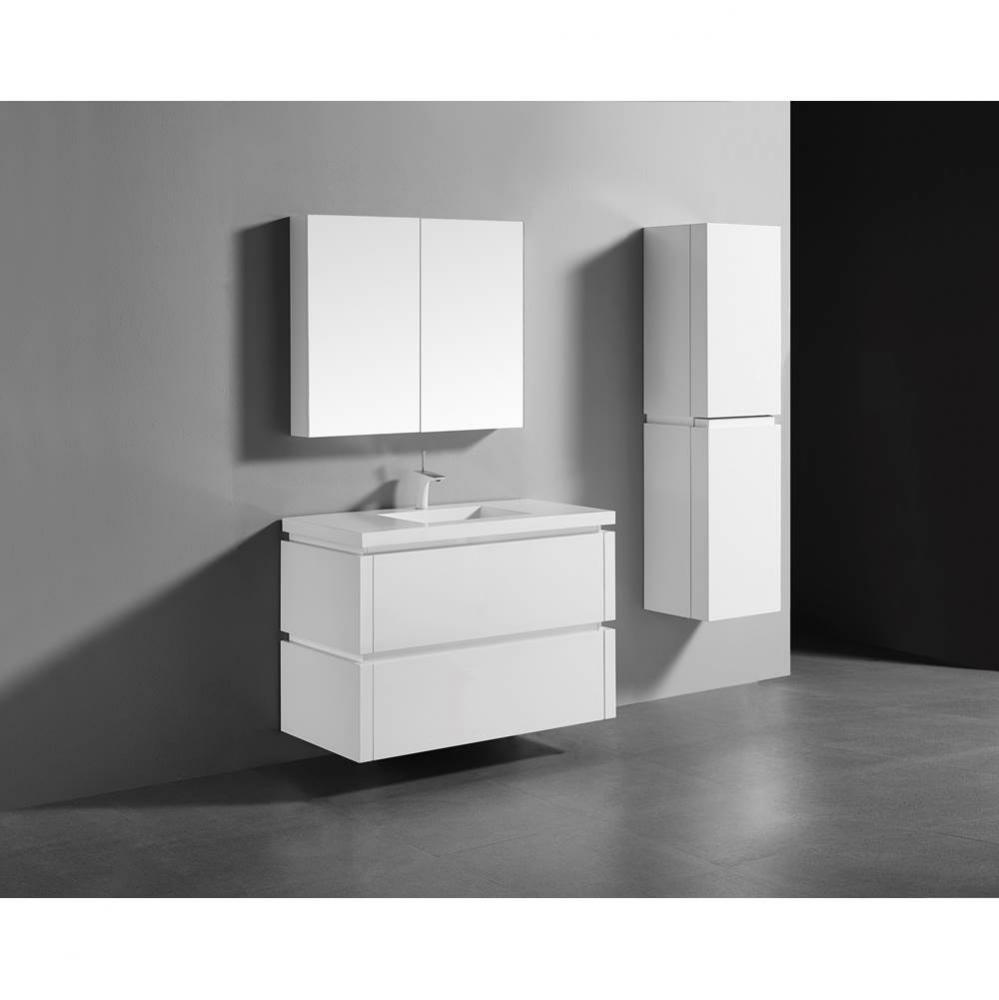 Madeli Cube 42'' Wall hung  Vanity Cabinet in Glossy White Finish