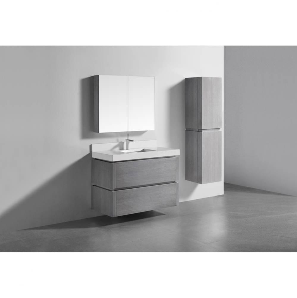 Cube 42'' Wall hung  Vanity Cabinet in Ash Grey