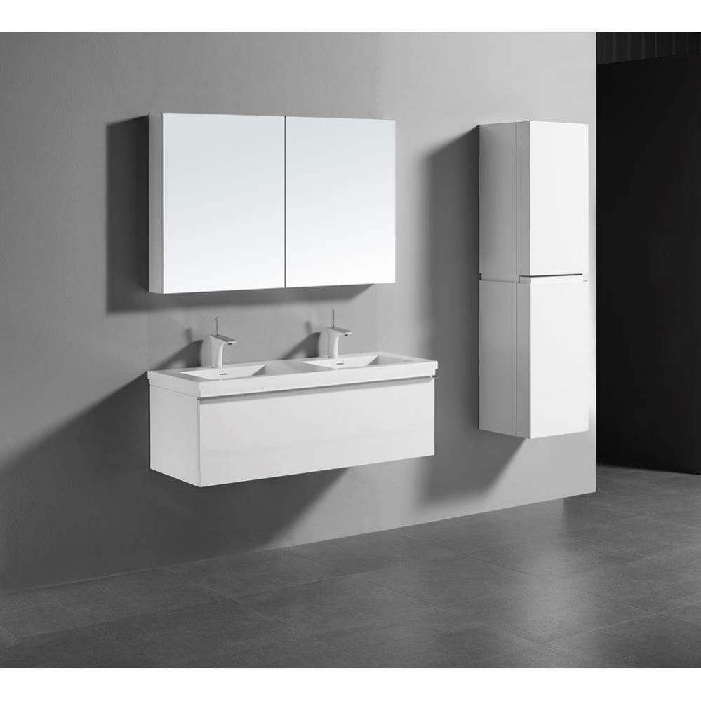 Madeli Venasca 48D'' Wall Hung Cabinet in Glossy White/HW: Brushed Nickel(BN)