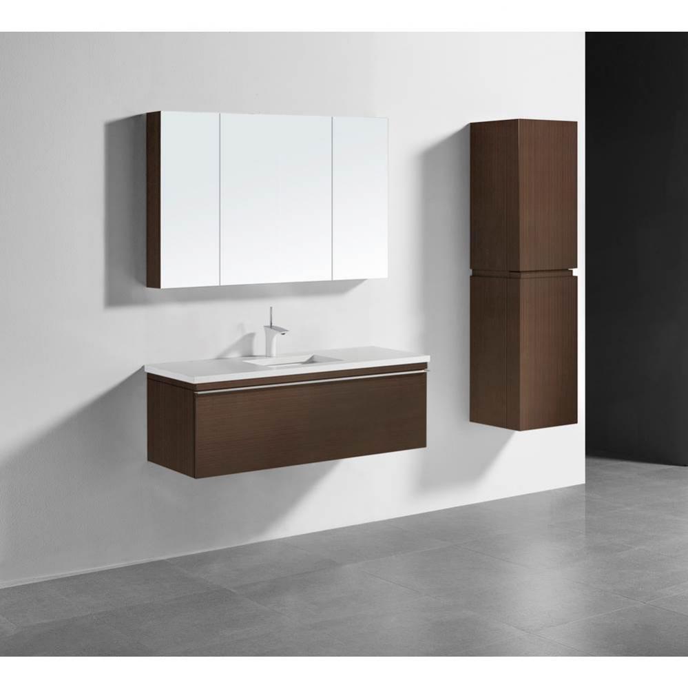 Madeli Venasca 48C'' Wall Hung Cabinet in Walnut/HW: Satin Brass(SB)