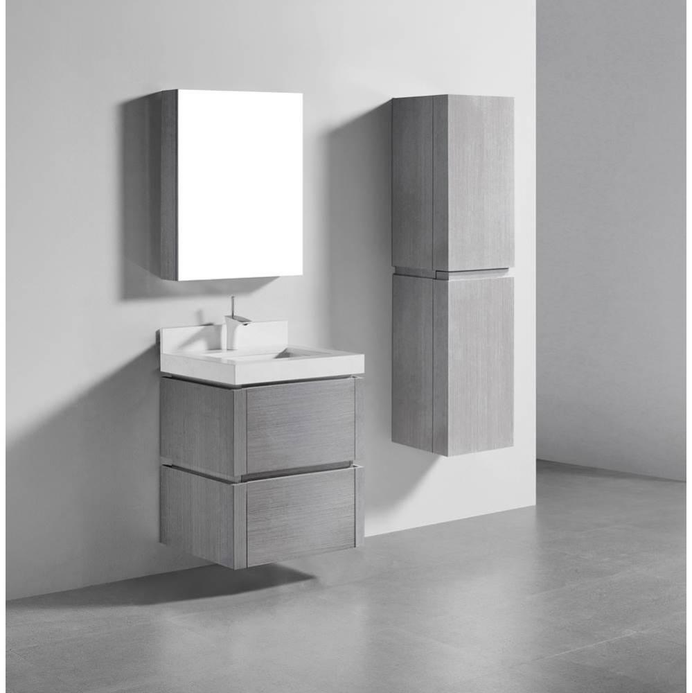 Cube 24'' Wall hung  Vanity Cabinet in Ash Grey