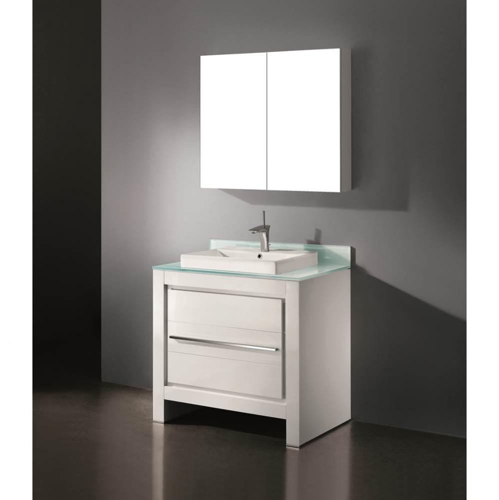 Madeli Vicenza 42'' Free Standing Glossy White/HW: Matte Black(MB)