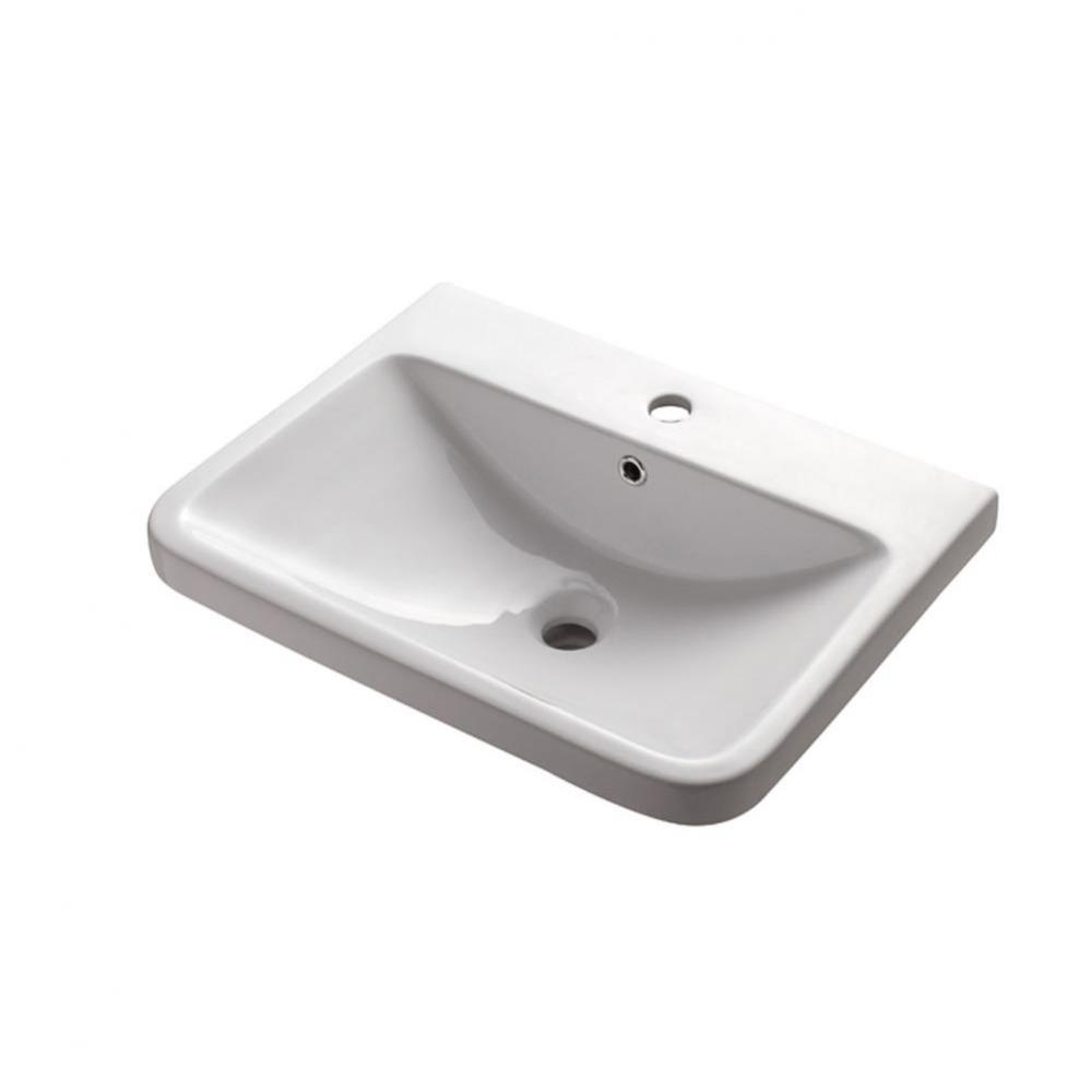 Madeli  Ceramic Basin CB-2418-R Semi-Recess Rectangular Shape