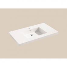 Madeli XTU2220-36-110-WH - Urban-22 36''W Solid Surface, Top/Basin. Glossy White, Single Faucet Hole. W/Overflow, B