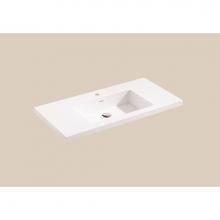 Madeli XTU2220-60-110-WH - Urban-22 60''W Solid Surface, Top/Basin. Glossy White.1-Bowl, Single Faucet Hole. W/Over