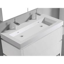 Madeli XTU2245-48-210-WH - X-Stone Trough Sink, 48'' x 22'' x 4-1/2'', Glossy White, Single Fau
