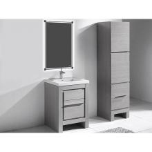 Madeli B200-30-021-LC-WA-PC - Milano 30''. Walnut, Free Standing Cabinet, Polished Chrome C-Base (X1), 29-5/8'&ap