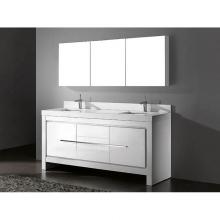 Madeli B100-72D-022-GW - Madeli Bolano 72'' Wall hung Vanity Cabinet Glossy White Finish