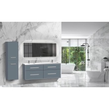 Madeli B450-72D-002-TG-NP-PC - Apogee 72D'' Wall hung Vanity Cabinet in Studio Grey/HW: Polished Chrome(PC)