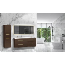 Madeli B450-72D-002-WA-NP-PC - Apogee 72D'' Wall hung Vanity Cabinet in Walnut/HW: Polished Chrome(PC)