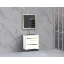Madeli B450-24-002-WH-NP-PC - Apogee 24'' Wall hung Vanity Cabinet in White/HW: Polished Chrome(PC)