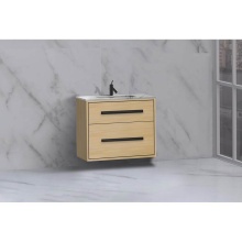 Madeli B450-30-002-NO-HP-PC - Apogee 30'' Wall hung Vanity Cabinet in Natural Oak/HW: Polished Chrome(PC)