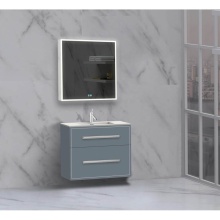 Madeli B450-30-002-TG-HP-PC - Apogee 30'' Wall hung Vanity Cabinet in Studio Grey/HW: Polished Chrome(PC)