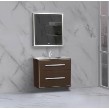 Madeli B450-30-002-WA-NP-PC - Apogee 30'' Wall hung Vanity Cabinet in Walnut/HW: Polished Chrome(PC)