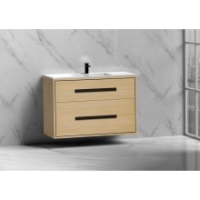 Madeli B450-36-002-NO-NP-PC - Apogee 36'' Wall hung Vanity Cabinet in Natural Oak/HW: Polished Chrome(PC)