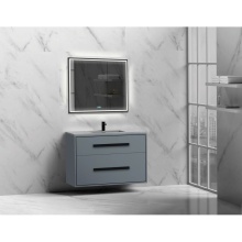 Madeli B450-42-002-TG-HP-PC - Apogee 42'' Wall hung Vanity Cabinet in Studio Grey/HW: Polished Chrome(PC)