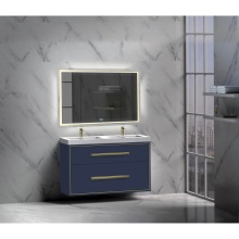 Madeli B450-48D-002-SA-NP-PC - Apogee 48D'' Wall hung Vanity Cabinet in Sapphire/HW: Polished Chrome(PC)
