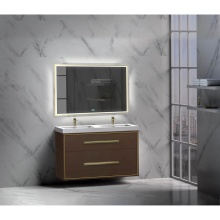 Madeli B450-48D-002-WA-HP-PC - Apogee 48D'' Wall hung Vanity Cabinet in Walnut/HW: Polished Chrome(PC)