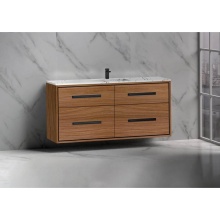 Madeli B450-60C-002-NW-NP-PC - Apogee 60C'' Wall hung Vanity Cabinet in Natural Walnut/HW: Polished Chrome(PC)