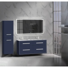 Madeli B450-60D-002-SA-NP-PC - Apogee 60D'' Wall hung Vanity Cabinet in Sapphire/HW: Polished Chrome(PC)