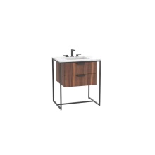 Madeli B011-30-001-EW-PC - Trapezio 30'' Free Standing Cabinet English Walnut/HW: Polished Chrome(PC)