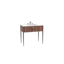 Madeli B026-36-001-EW-PC - Avella Quattro 36'' Free Standing Cabinet English Walnut/HW: Polished Chrome(PC)