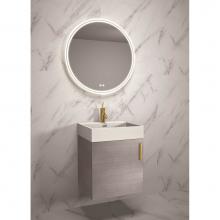 Madeli B060-20-002-AG-BN - Madeli Compact 20'' Wall Hung Vanity Cabinet Ash Grey/HW: Brushed Nickel (BN)