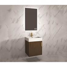 Madeli B060-20-002-BR-BN - Madeli Compact 20'' Wall Hung Vanity Cabinet Brandy/HW: Brushed Nickel(BN)