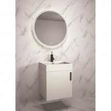 Madeli B060-20-002-WH-BN - Madeli Compact 20'' Wall Hung Vanity Cabinet White/HW: Brushed Nickel(BN)