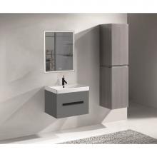 Madeli B070-24-002-TG-MB - Madeli Vogue 24'' Wall Hung Vanity Cabinet Studio Grey/HW: Matte Black(MB)