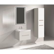 Madeli B070-24-002-WH-BN - Madeli Vogue 24'' Wall Hung Vanity Cabinet White/HW: Brushed Nickel(BN)