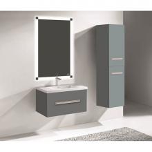 Madeli B070-30-002-TG-BN - Madeli Vogue 30'' Wall Hung Vanity Cabinet Studio Grey/HW: Brushed Nickel(BN)