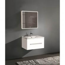 Madeli B070-30-002-WH-BN - Madeli Vogue 30'' Wall Hung Vanity Cabinet White/HW: Brushed Nickel(BN)