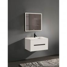 Madeli B070-30-002-WH-MB - Madeli Vogue 30'' Wall Hung Vanity Cabinet White/HW: Matte Black(MB)