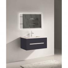 Madeli B070-42-002-SA-PC - Madeli Vogue 42'' Wall Hung Vanity Cabinet Sapphire/HW: Polished Chrome(PC)