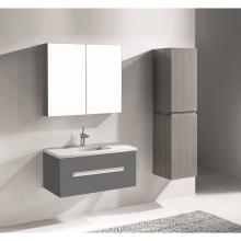 Madeli B070-42-002-TG-MB - Madeli Vogue 42'' Wall Hung Vanity Cabinet Studio Grey/HW: Matte Black(MB)
