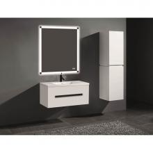 Madeli B070-42-002-WH-PC - Madeli Vogue 42'' Wall Hung Vanity Cabinet White/HW: Polished Chrome(PC)