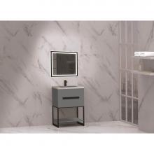 Madeli B080-24-001-LC-TG-PC - Madeli Loft 24'' Free Standing Vanity Cabinet Studio Grey/HW: Polished Chrome(PC)