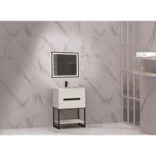 Madeli B080-24-001-LC-WH-PC - Madeli Loft 24'' Free Standing Vanity Cabinet White/HW: Polished Chrome(PC)